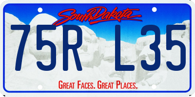 SD license plate 75RL35