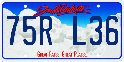 SD license plate 75RL36