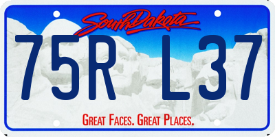 SD license plate 75RL37