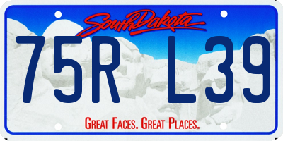 SD license plate 75RL39