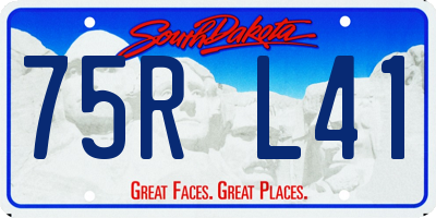 SD license plate 75RL41