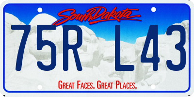 SD license plate 75RL43
