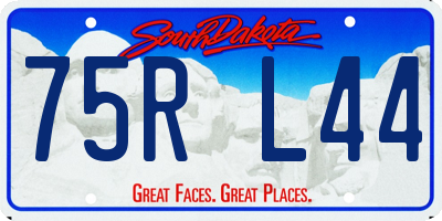SD license plate 75RL44