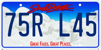 SD license plate 75RL45