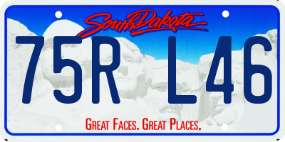 SD license plate 75RL46