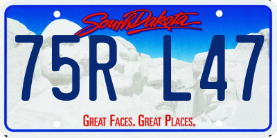 SD license plate 75RL47
