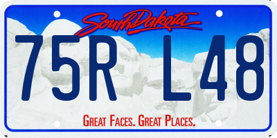 SD license plate 75RL48
