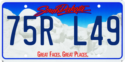 SD license plate 75RL49