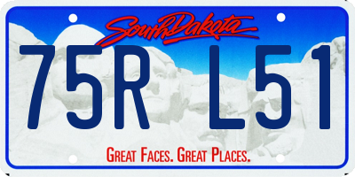SD license plate 75RL51
