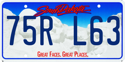 SD license plate 75RL63