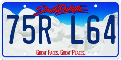 SD license plate 75RL64