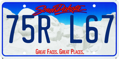 SD license plate 75RL67
