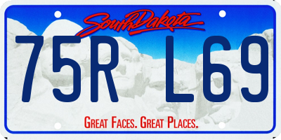 SD license plate 75RL69