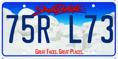 SD license plate 75RL73