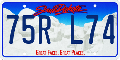 SD license plate 75RL74