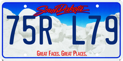 SD license plate 75RL79