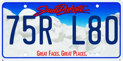 SD license plate 75RL80
