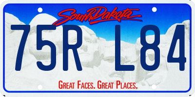 SD license plate 75RL84