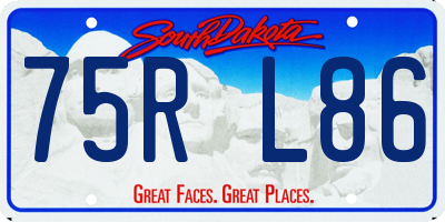 SD license plate 75RL86
