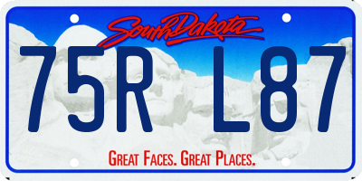 SD license plate 75RL87