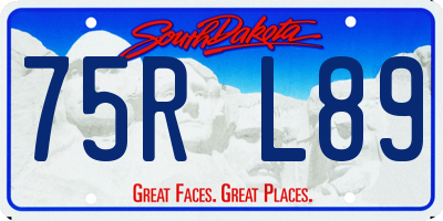 SD license plate 75RL89