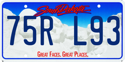 SD license plate 75RL93
