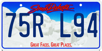 SD license plate 75RL94