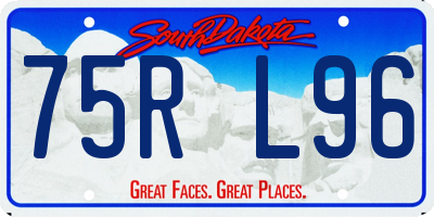 SD license plate 75RL96