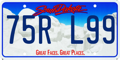 SD license plate 75RL99