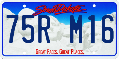 SD license plate 75RM16