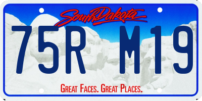 SD license plate 75RM19