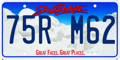 SD license plate 75RM62