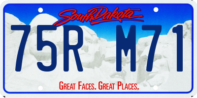 SD license plate 75RM71