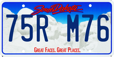 SD license plate 75RM76