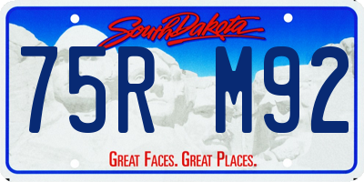 SD license plate 75RM92