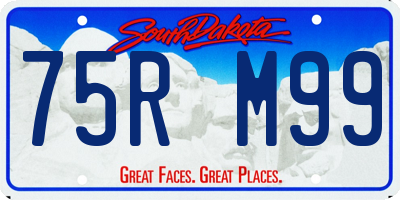 SD license plate 75RM99