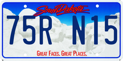 SD license plate 75RN15