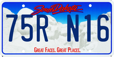 SD license plate 75RN16