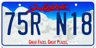 SD license plate 75RN18