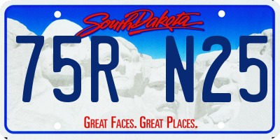 SD license plate 75RN25