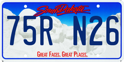 SD license plate 75RN26