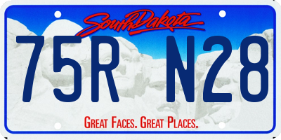 SD license plate 75RN28