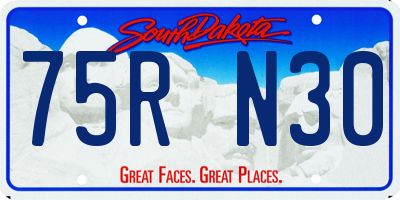 SD license plate 75RN30