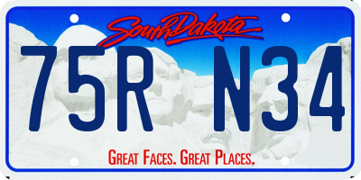 SD license plate 75RN34