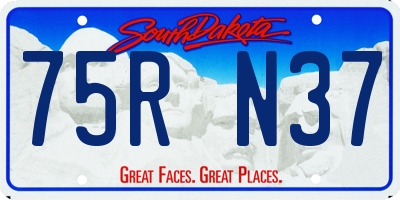 SD license plate 75RN37
