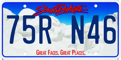 SD license plate 75RN46