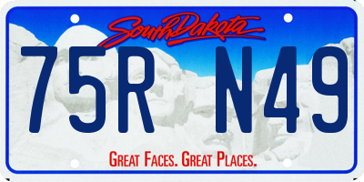 SD license plate 75RN49