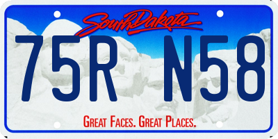 SD license plate 75RN58