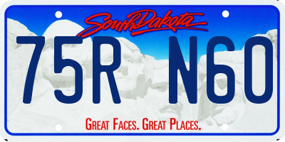 SD license plate 75RN60
