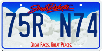 SD license plate 75RN74